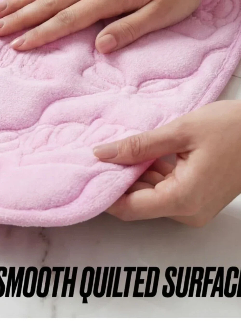 Juicy Couture Home Bow Lattice Quilted Memory Foam Bath Rug- Pink